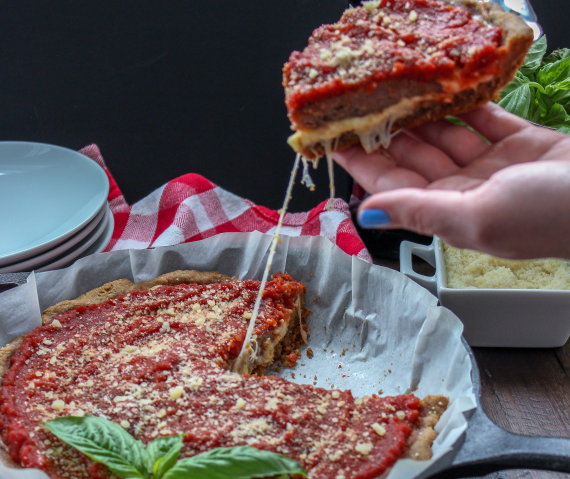 Homemade Chicago Style Deep Dish Pizza