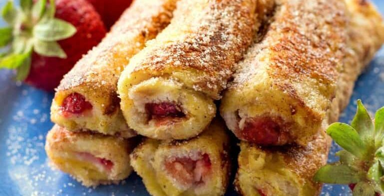 Keto Delicious Cream Cheese Stuffed French Toast Roll Ups