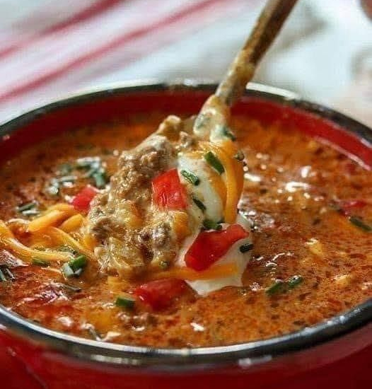 Creamy Beef Taco Soup