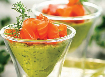 Avocado Mousse with Christmas Smoked Salmon