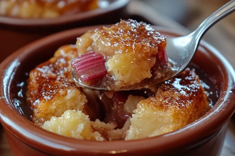 Baked Sticky Rhubarb Pudding