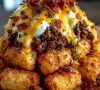 Bacon Cheeseburger Stuffed Tater Tot Cones