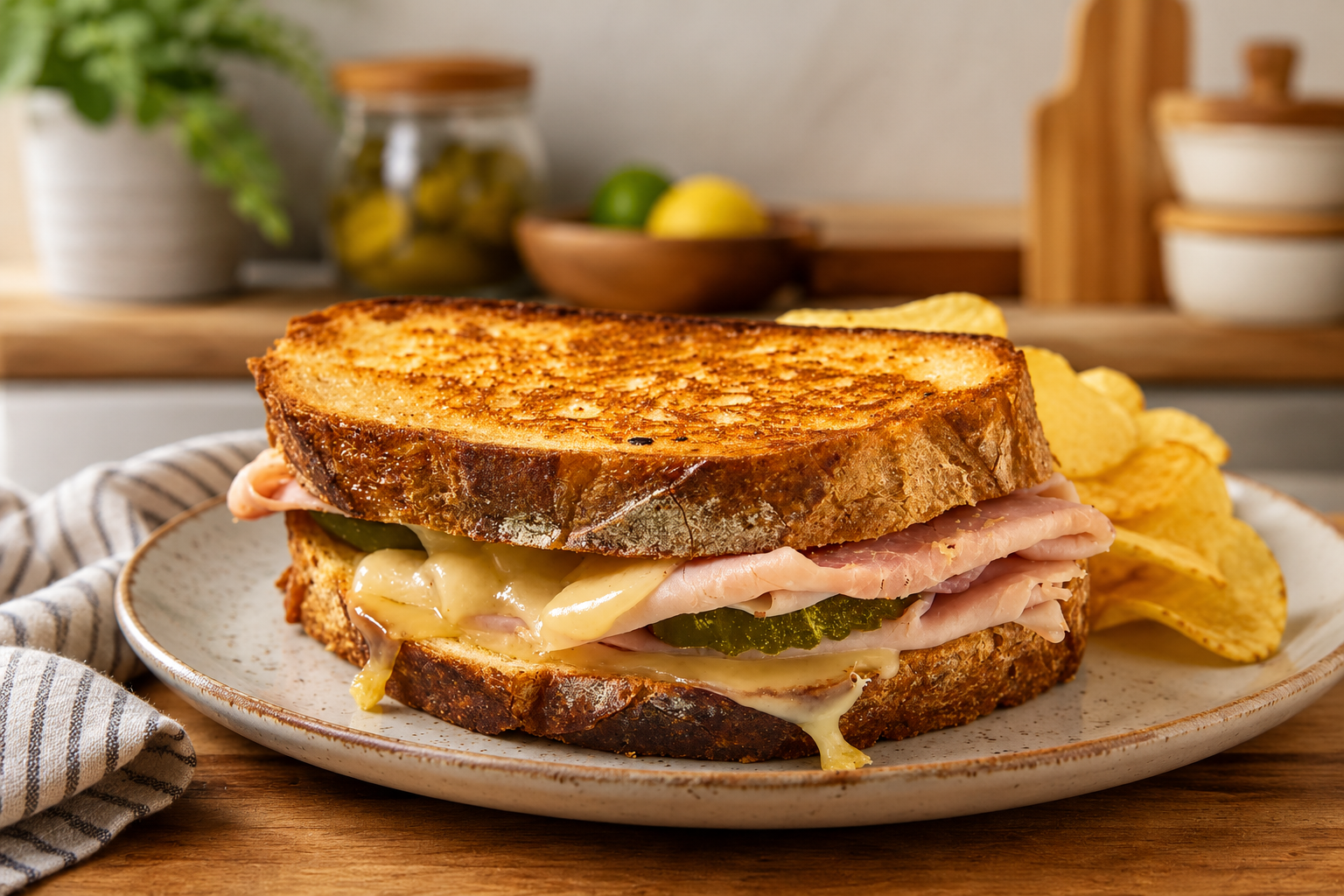 Air Fryer Grilled Ham and Cheese