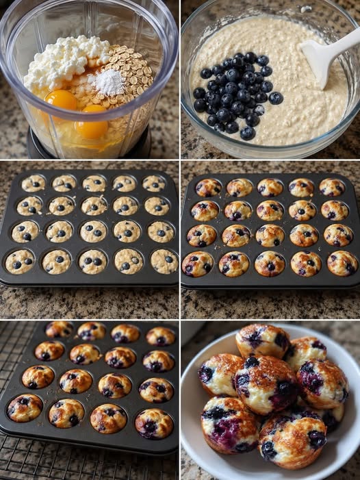 HIGH PROTEIN FLUFFY BLUEBERRY COTTAGE CHEESE PANCAKES