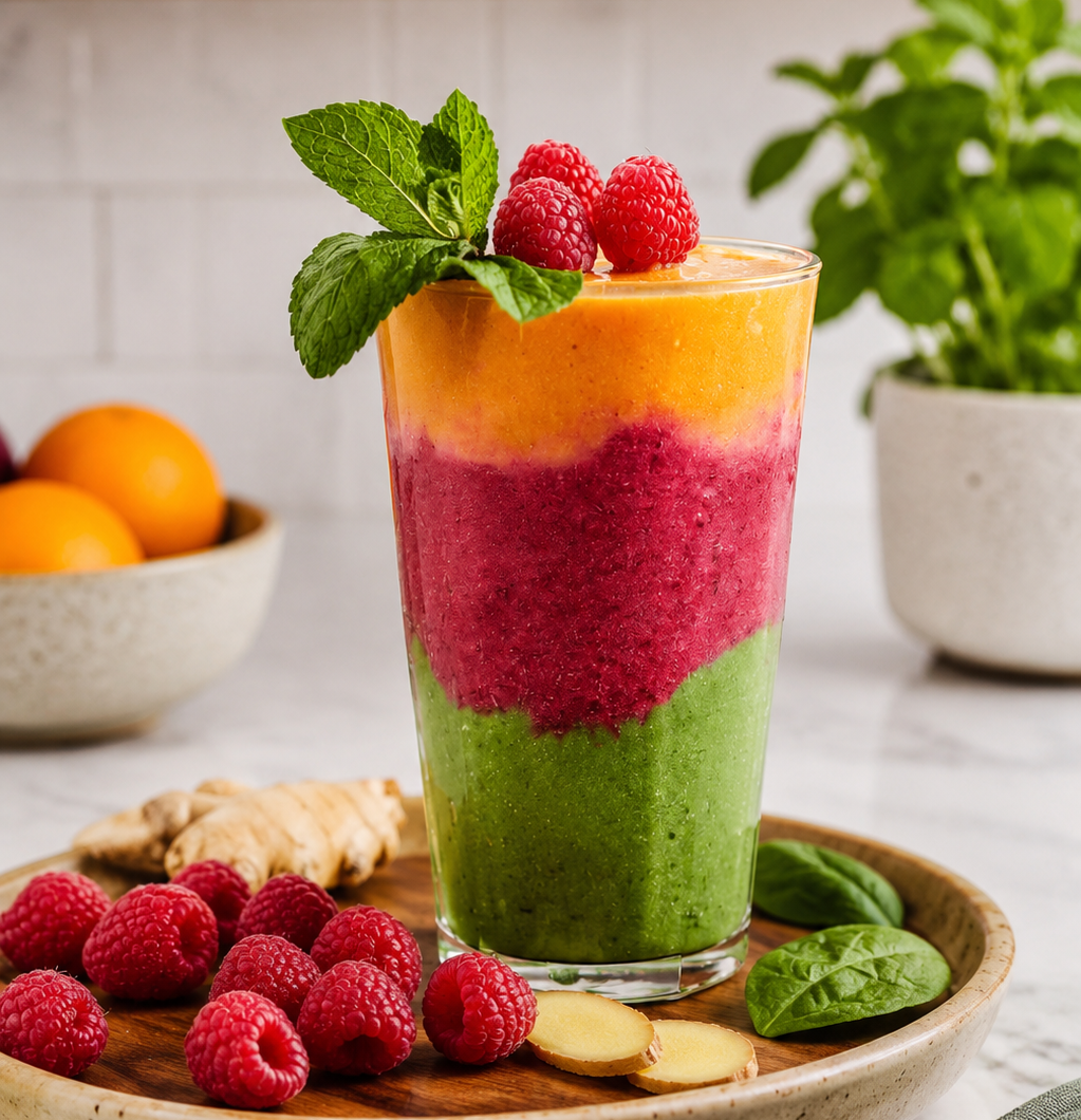 Healthy Tutti Frutti & Veggie Smoothie
