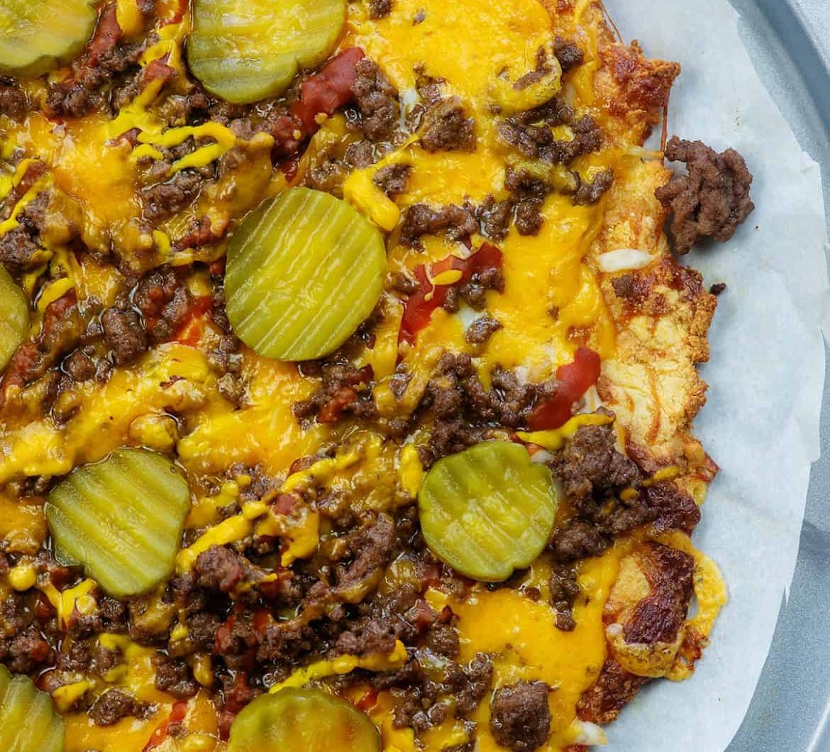 Low-Carb keto Pizza  Cheeseburger